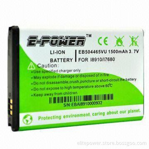 Lithium-ion Mobile Phone Battery with High Power and 1,500mAh Capacity, Used for Samsung S8500/I8910